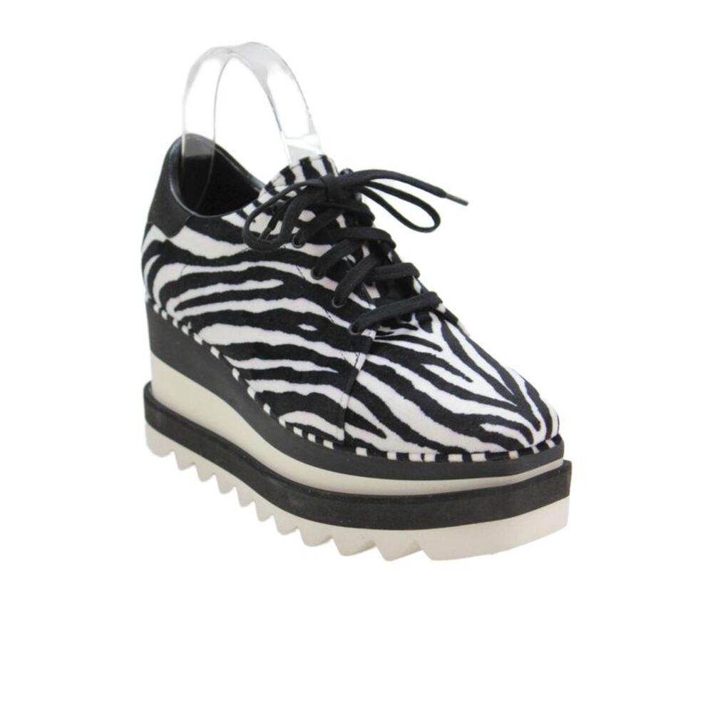 Stella McCartney Women's Lace-Up Platform Animal Print Sneakers Size 36.5